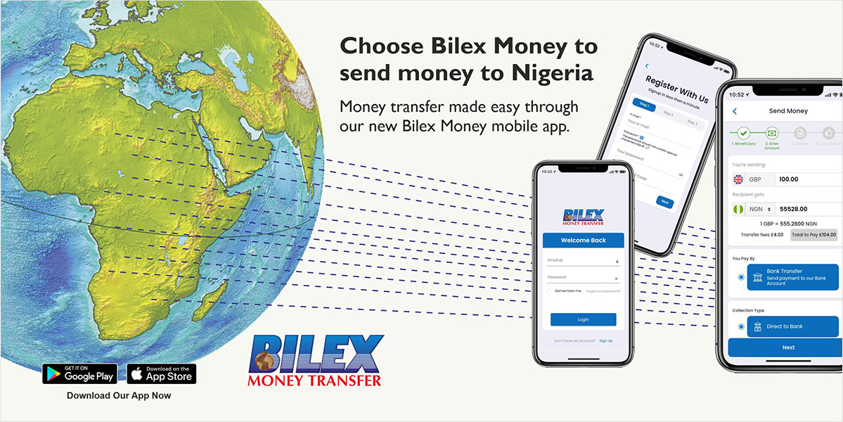Choose Bilex Money to send money to Nigeria